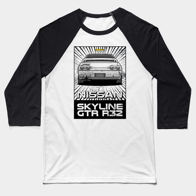 Nissan Skyline GTR R-32 JDM Anime Manga Baseball T-Shirt by grphc_dsg21